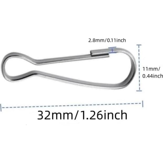 Ganchos de Resorte para Lanyard QLXHBOT 100pcs 32mm Acero Inoxidable