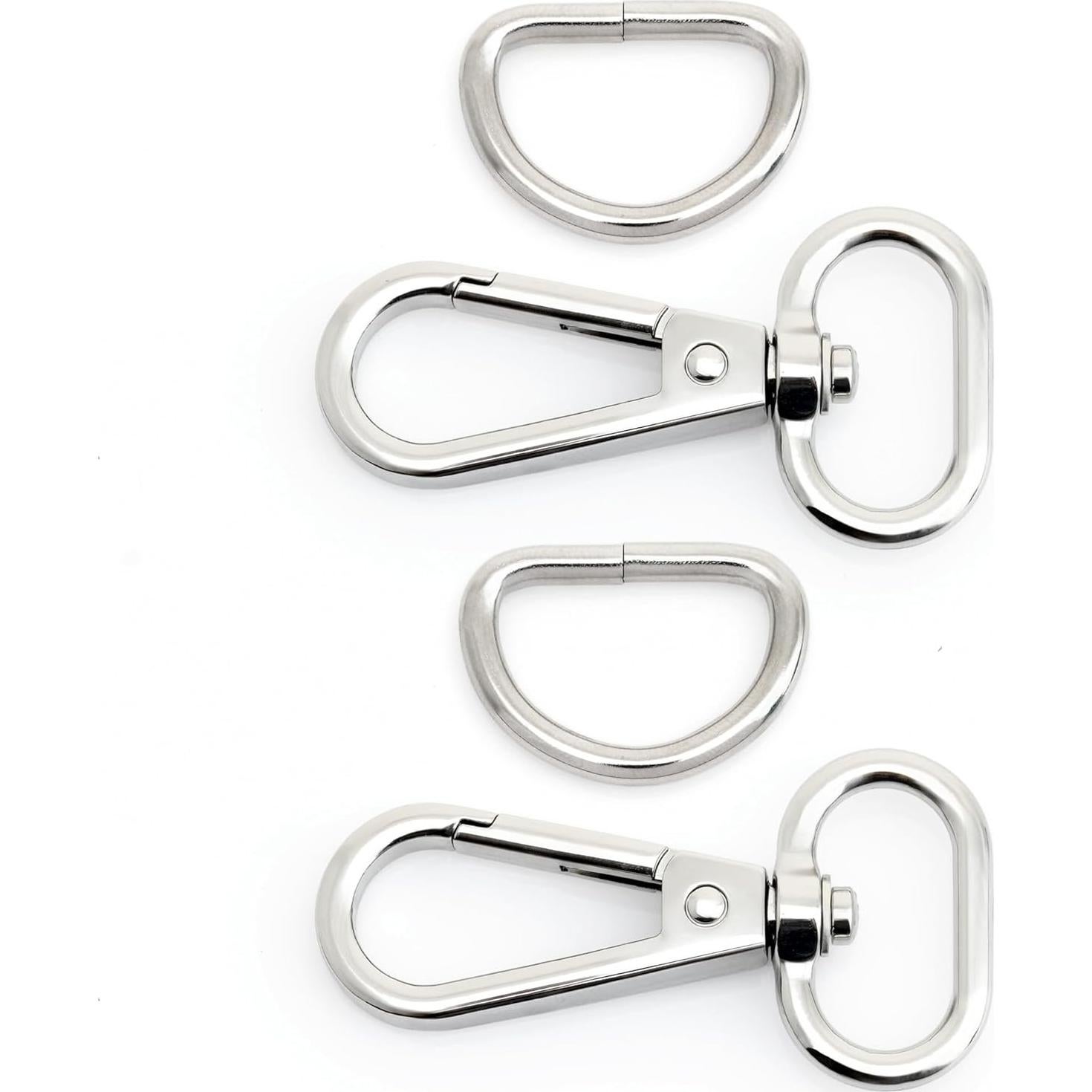 CRAFTMEMORE 10 Ganchos Giratorios Plata 2.54 cm para Manualidades