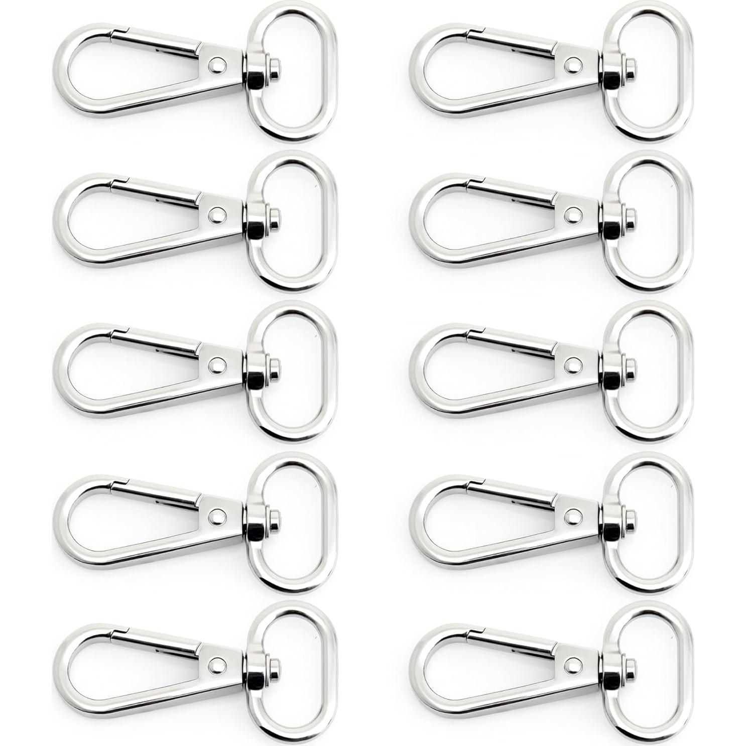 CRAFTMEMORE 10 Ganchos Giratorios Plata 2.54 cm para Manualidades