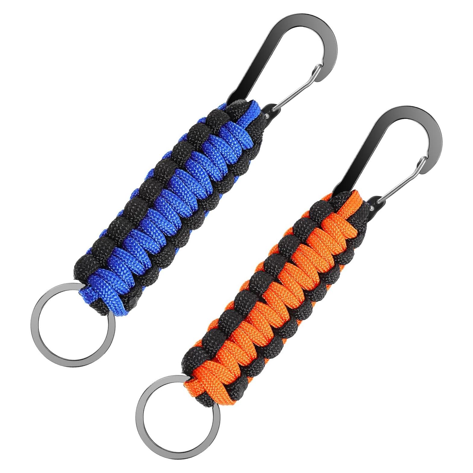 Llavero Paracord Mabor 2 Pcs Alta Resistencia Azul Negro Naranja