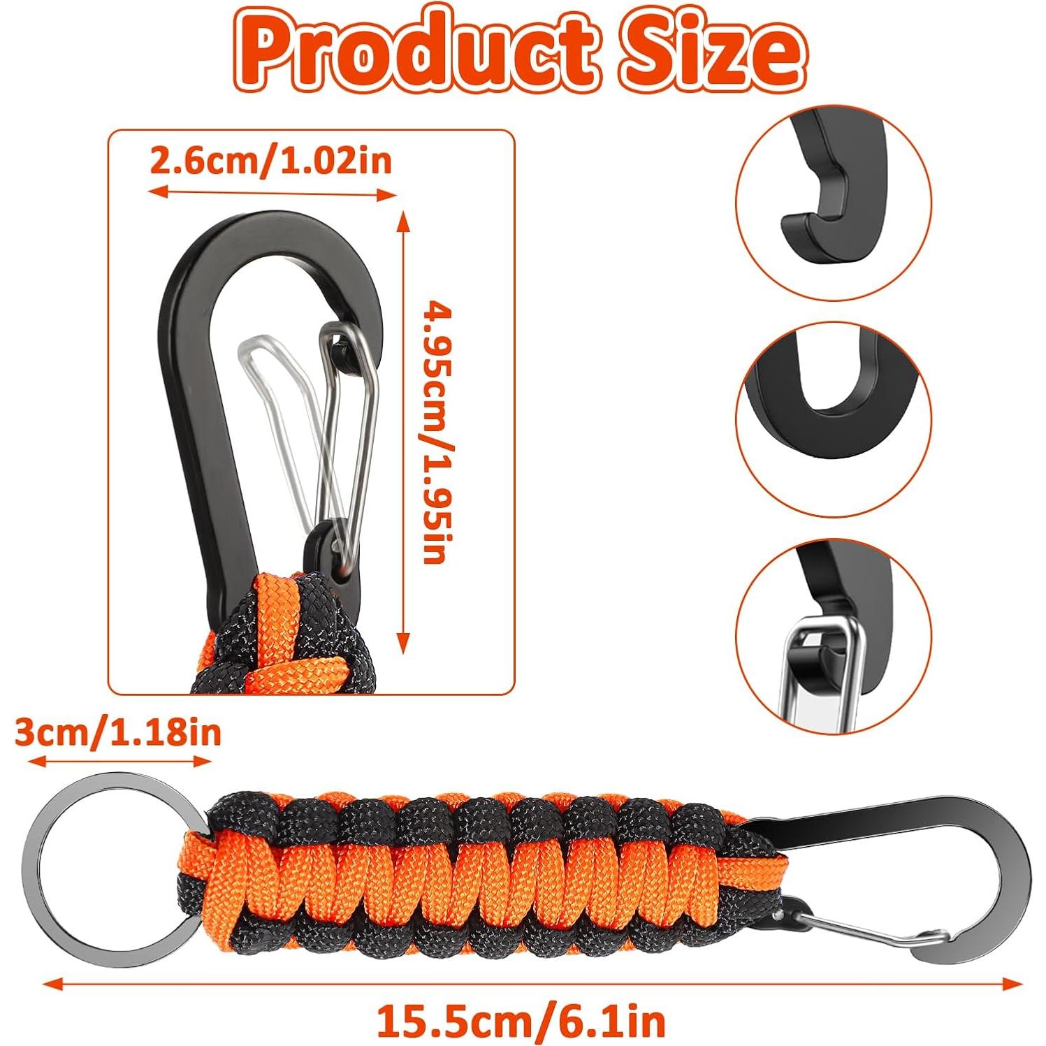 Llavero Paracord Mabor 2 Pcs Alta Resistencia Azul Negro Naranja