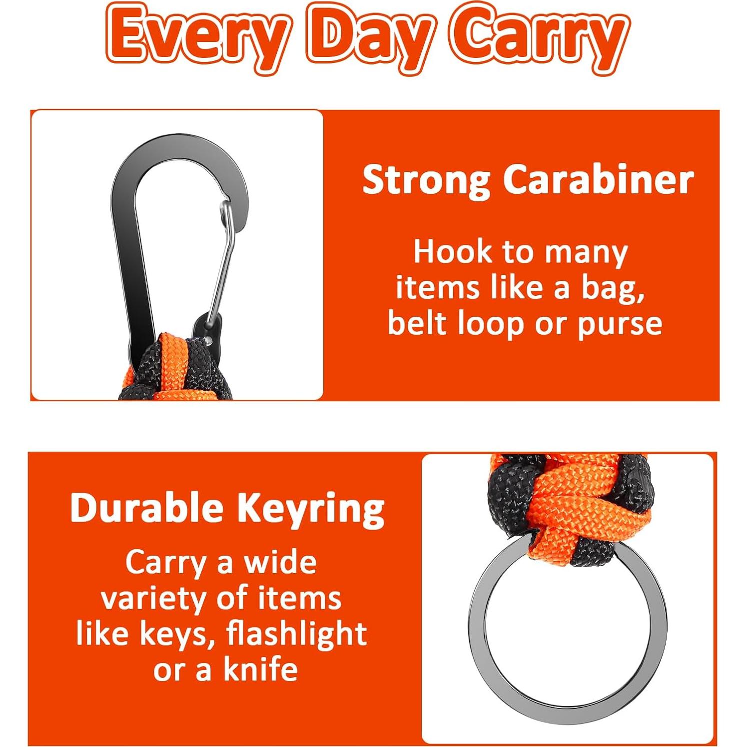 Llavero Paracord Mabor 2 Pcs Alta Resistencia Azul Negro Naranja