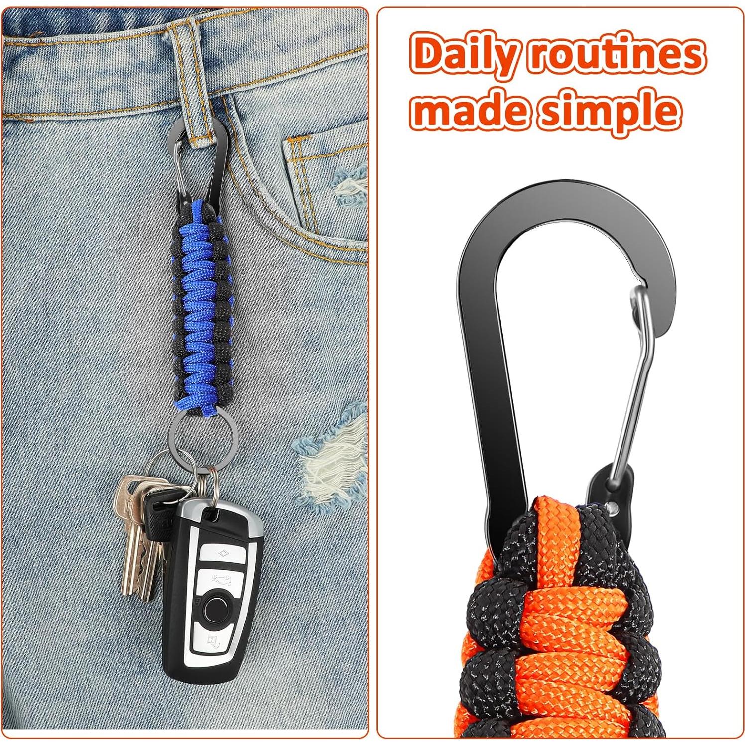 Llavero Paracord Mabor 2 Pcs Alta Resistencia Azul Negro Naranja