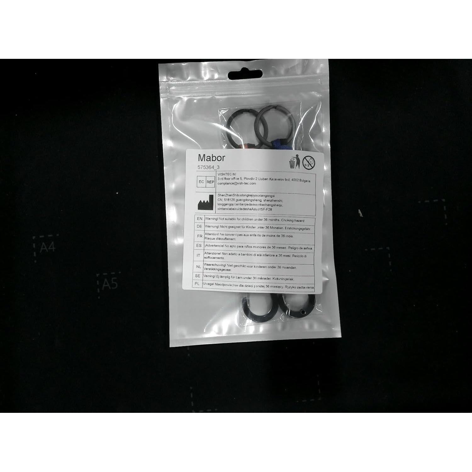 Llavero Paracord Mabor 2 Pcs Alta Resistencia Azul Negro Naranja