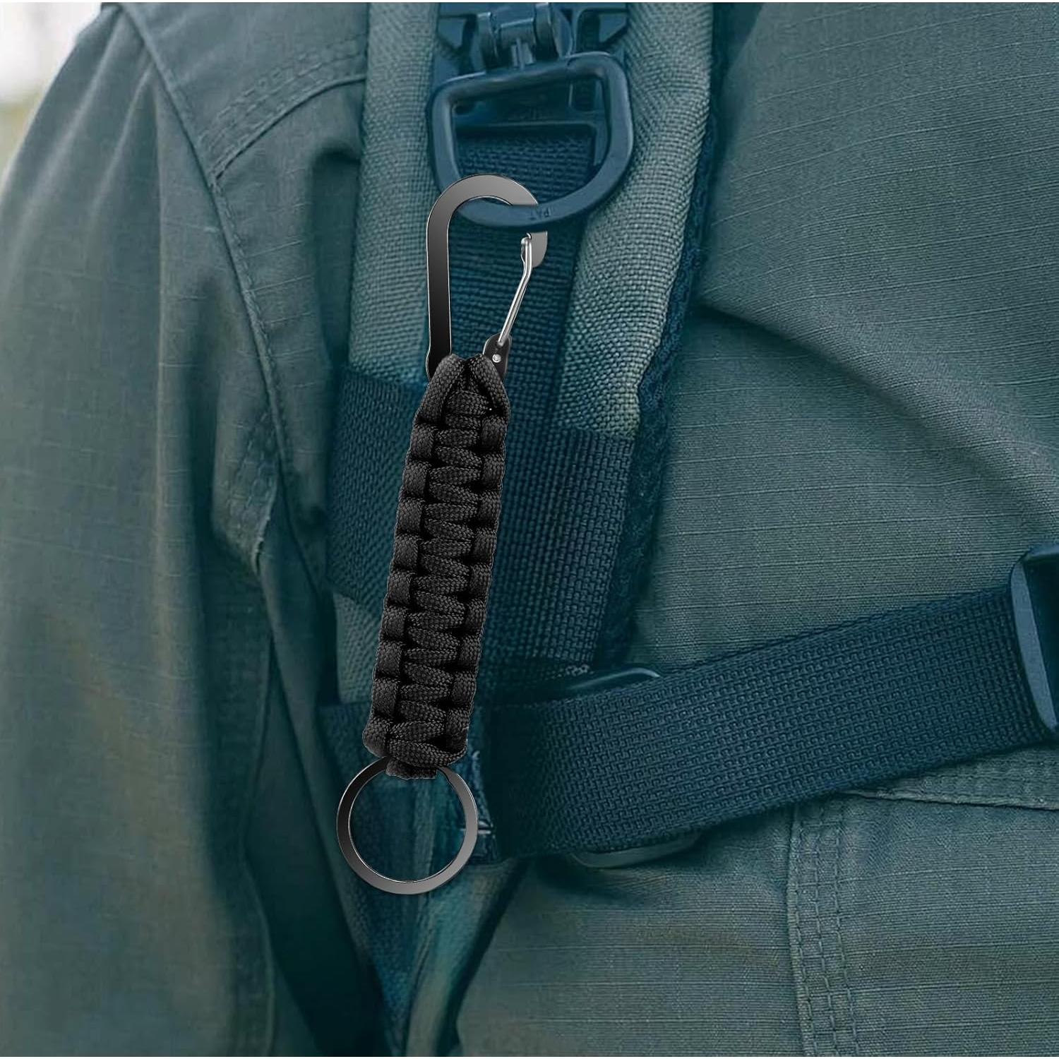 Llavero Paracord Militar Mabor 2 Pcs Negro Alta Resistencia