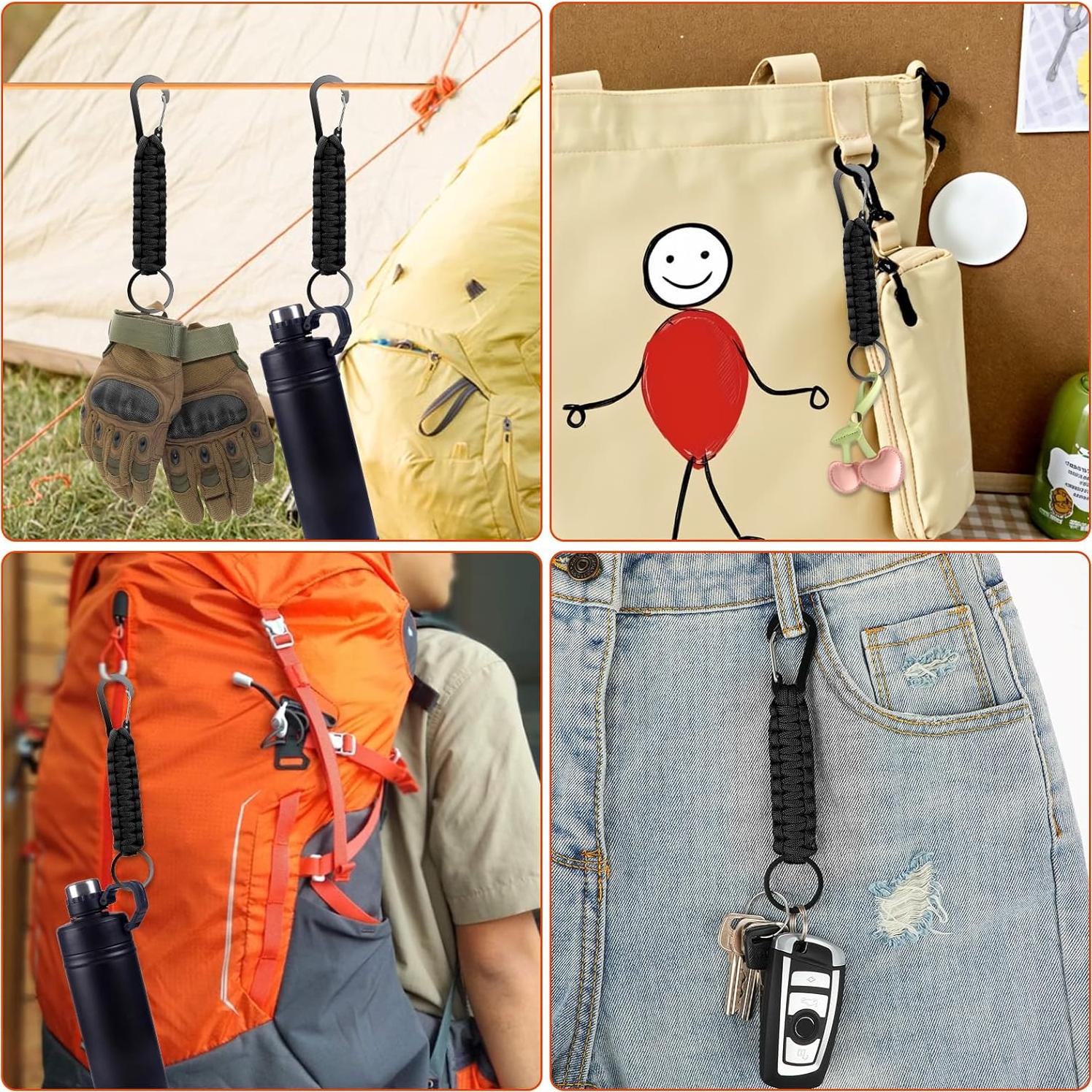 Llavero Paracord Militar Mabor 2 Pcs Negro Alta Resistencia