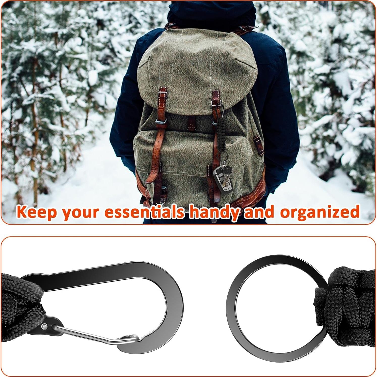 Llavero Paracord Militar Mabor 2 Pcs Negro Alta Resistencia