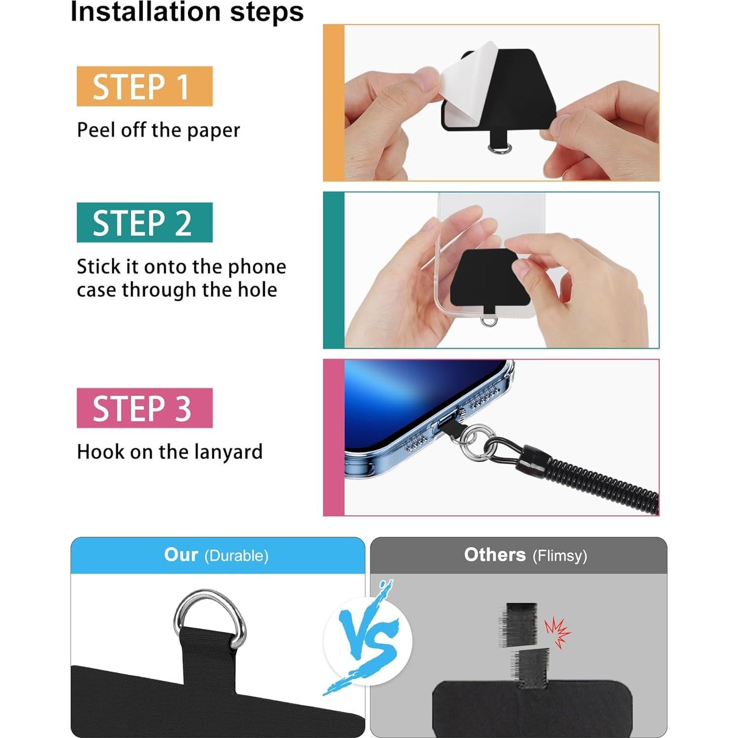 Lanyard Antirrobo SHANSHUI para Teléfono Universal - 2 Piezas