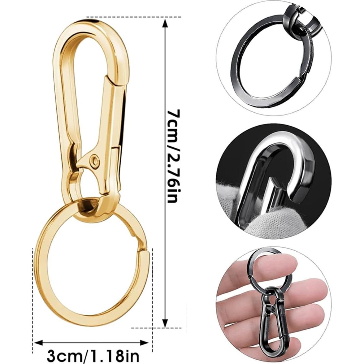 8 Piezas Llavero de Metal Sugiury con Clips y Ganchos