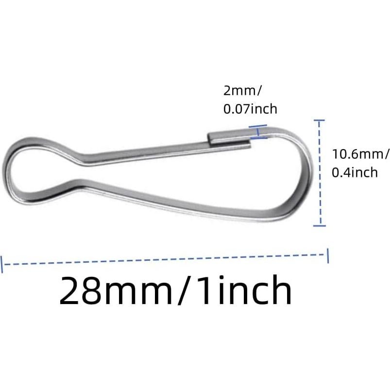 Ganchos de resorte QLXHBOT 100pcs acero inoxidable 25mm