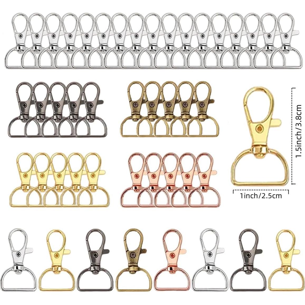 50 Ganchos de Cierre Giratorios Segauin 2.54 cm Dorado