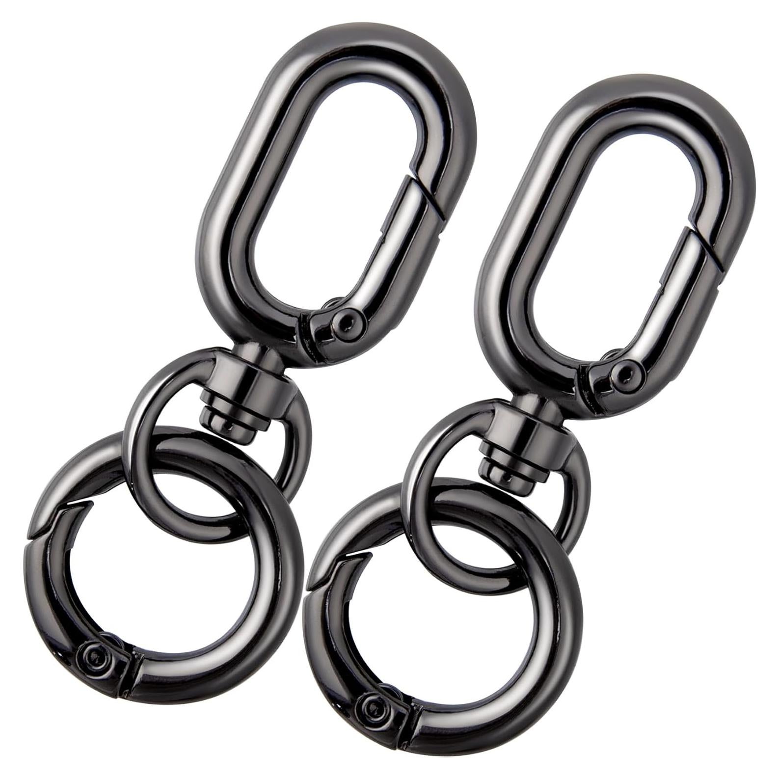 2 Clips de Llavero Giratorios Winsyison - Zinc Negro 5x2 cm
