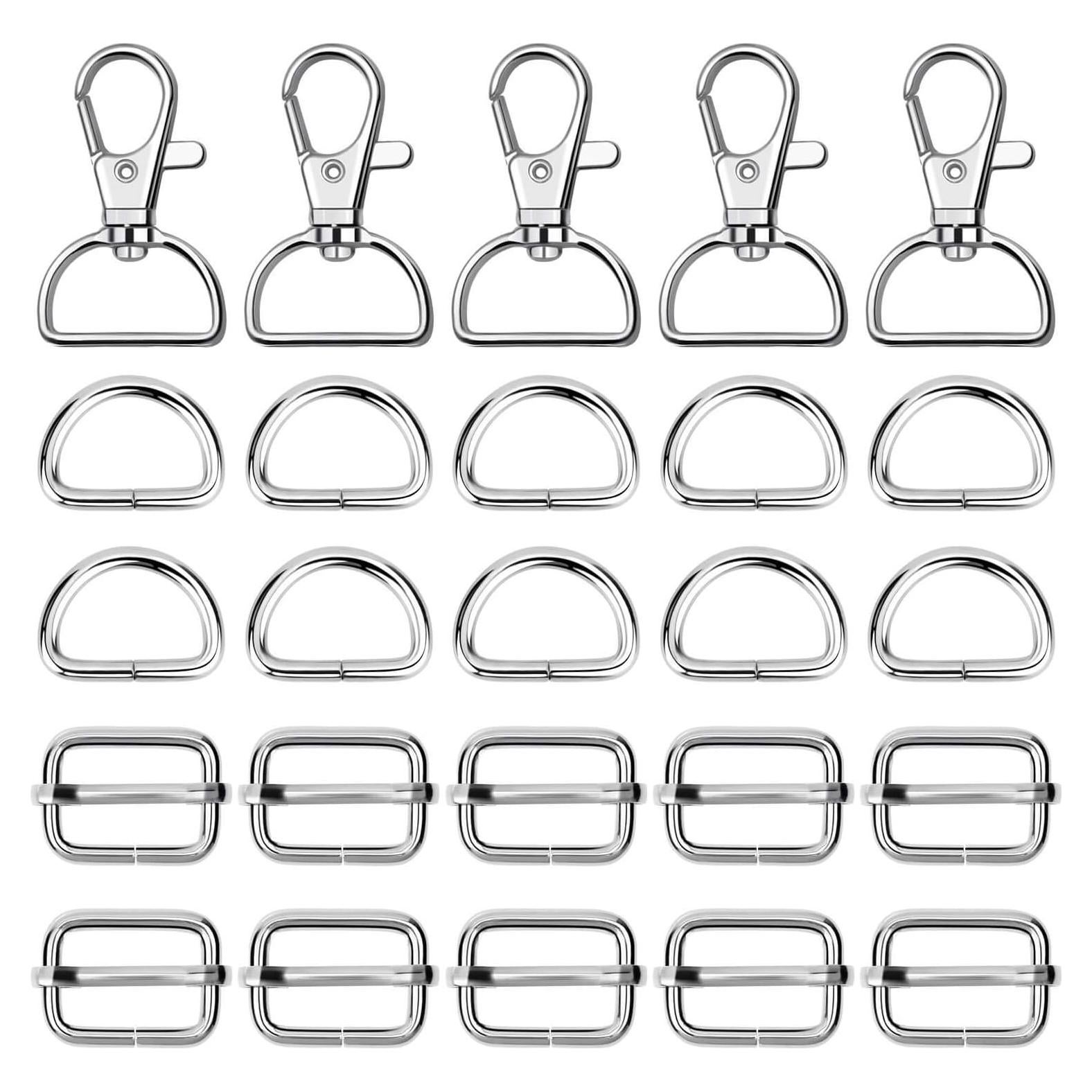 Hardware para Bolsos PAXCOO 50pcs Ganchos y Anillos D 1.9cm