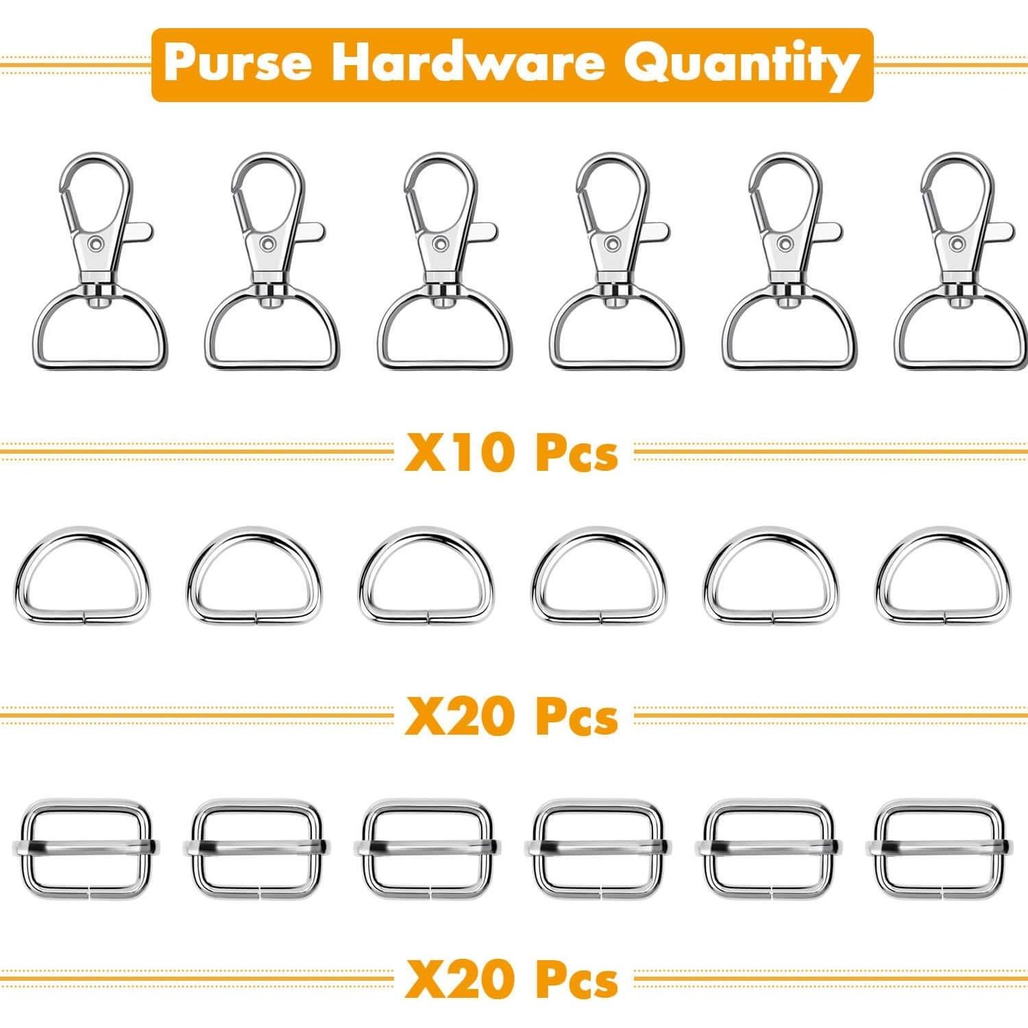 Hardware para Bolsos PAXCOO 50pcs Ganchos y Anillos D 1.9cm