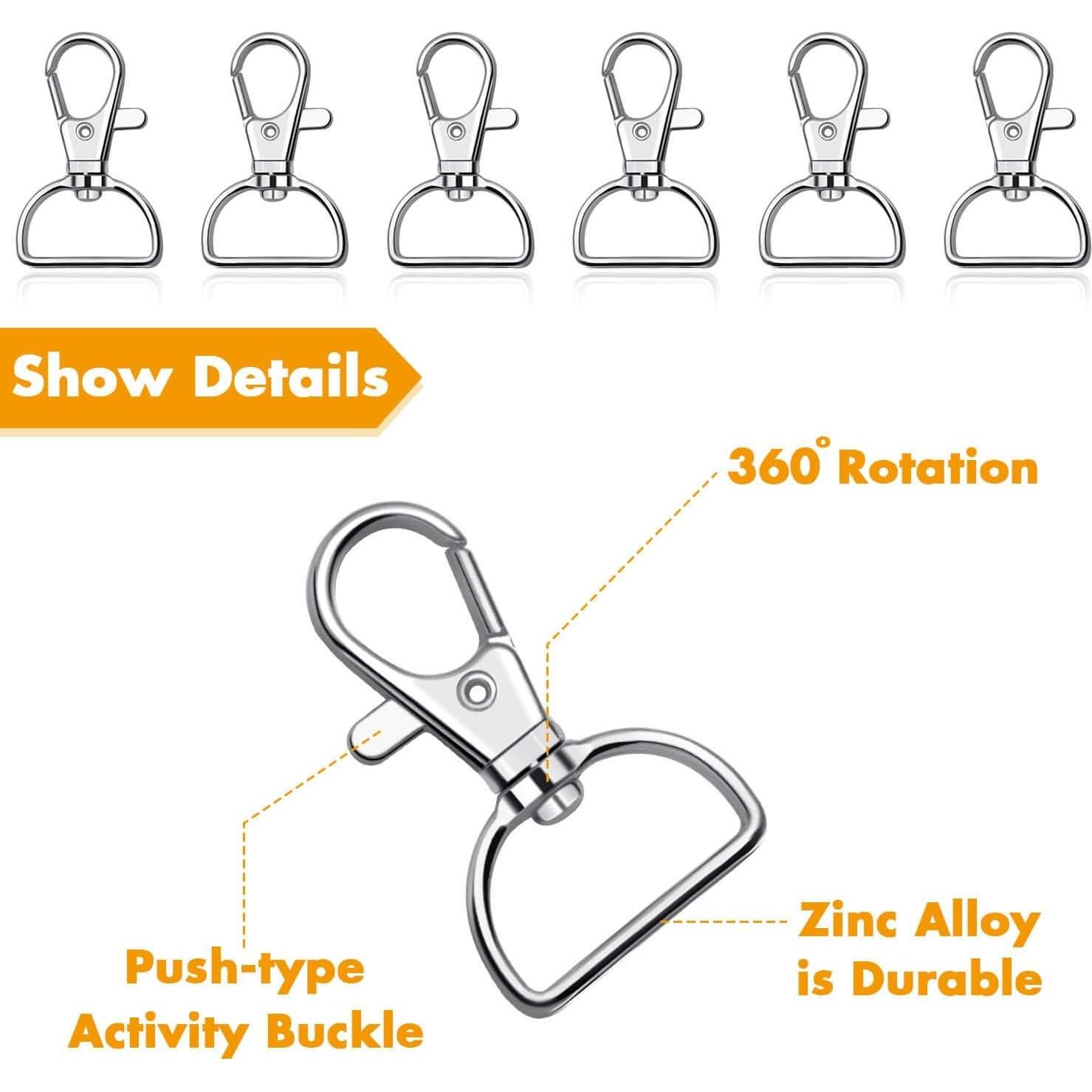 Hardware para Bolsos PAXCOO 50pcs Ganchos y Anillos D 1.9cm