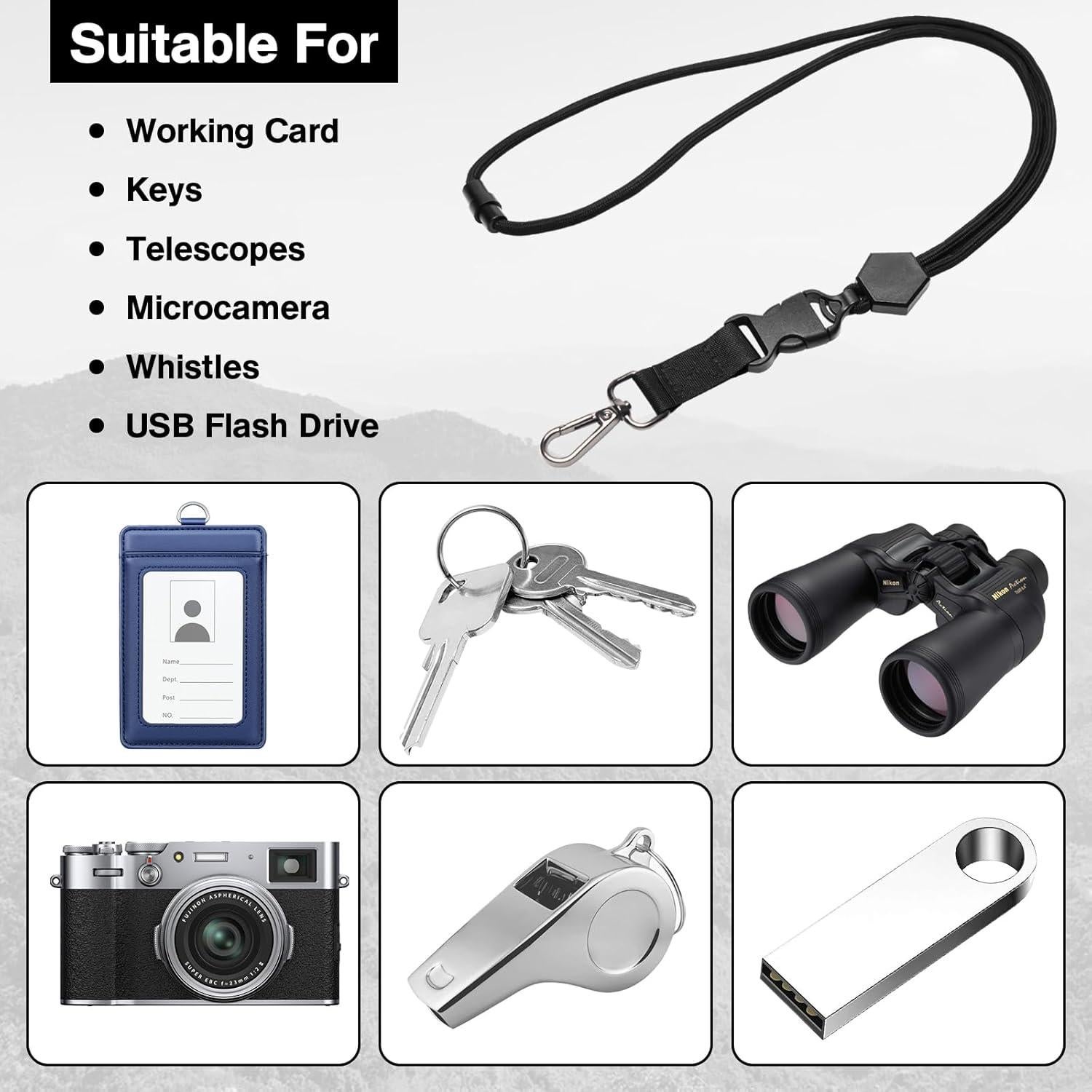 Cinta de Cuello Desprendible PPGod 57.94 cm Ajustable con Clip Metal