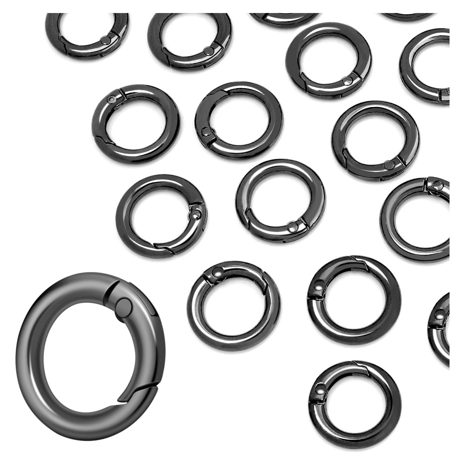 16 Anillos O de Resorte CooBigo 13mm Negro para Llaveros