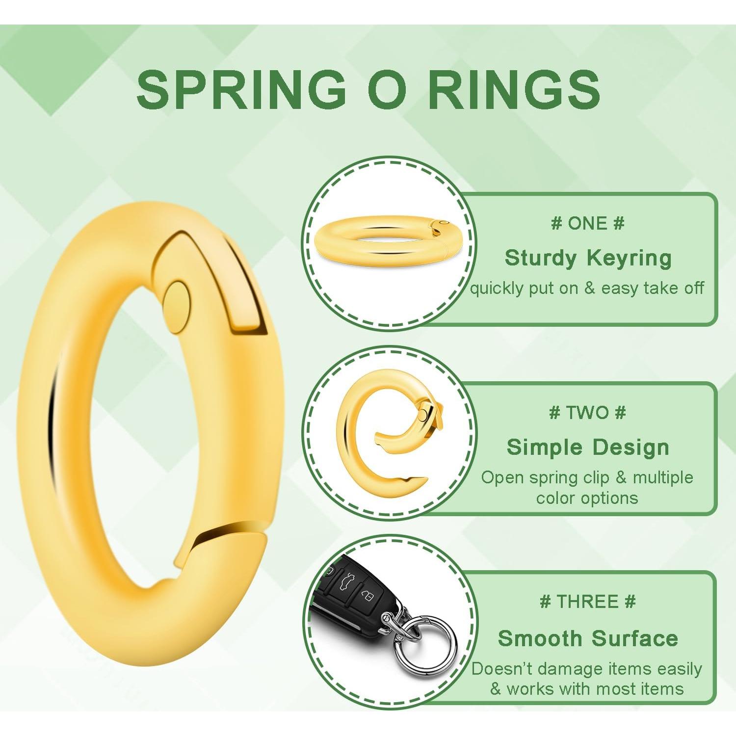 16 Anillos O de Resorte CooBigo 13mm Negro para Llaveros