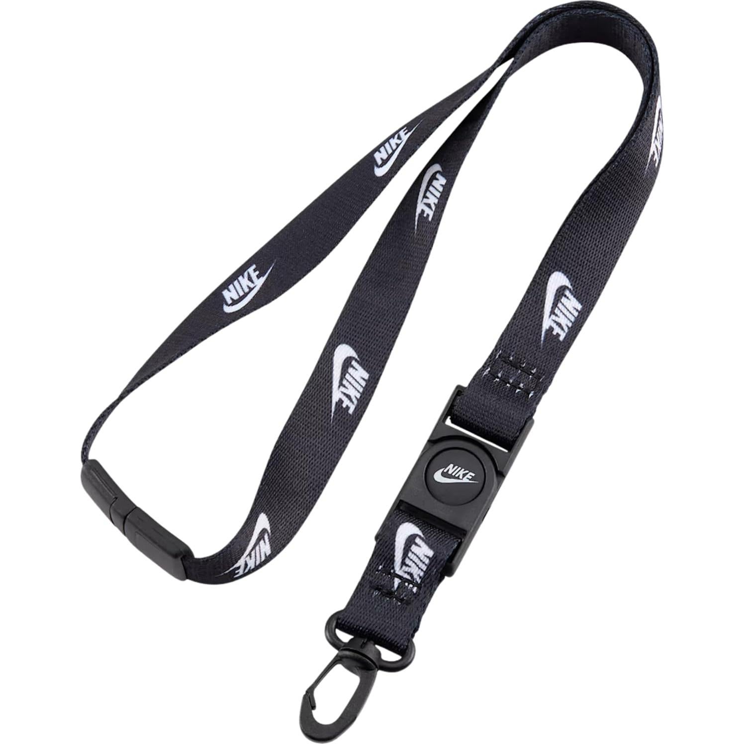 Lanyard Nike Club Breakaway Correa de Cuello Unisex Negro/Blanco