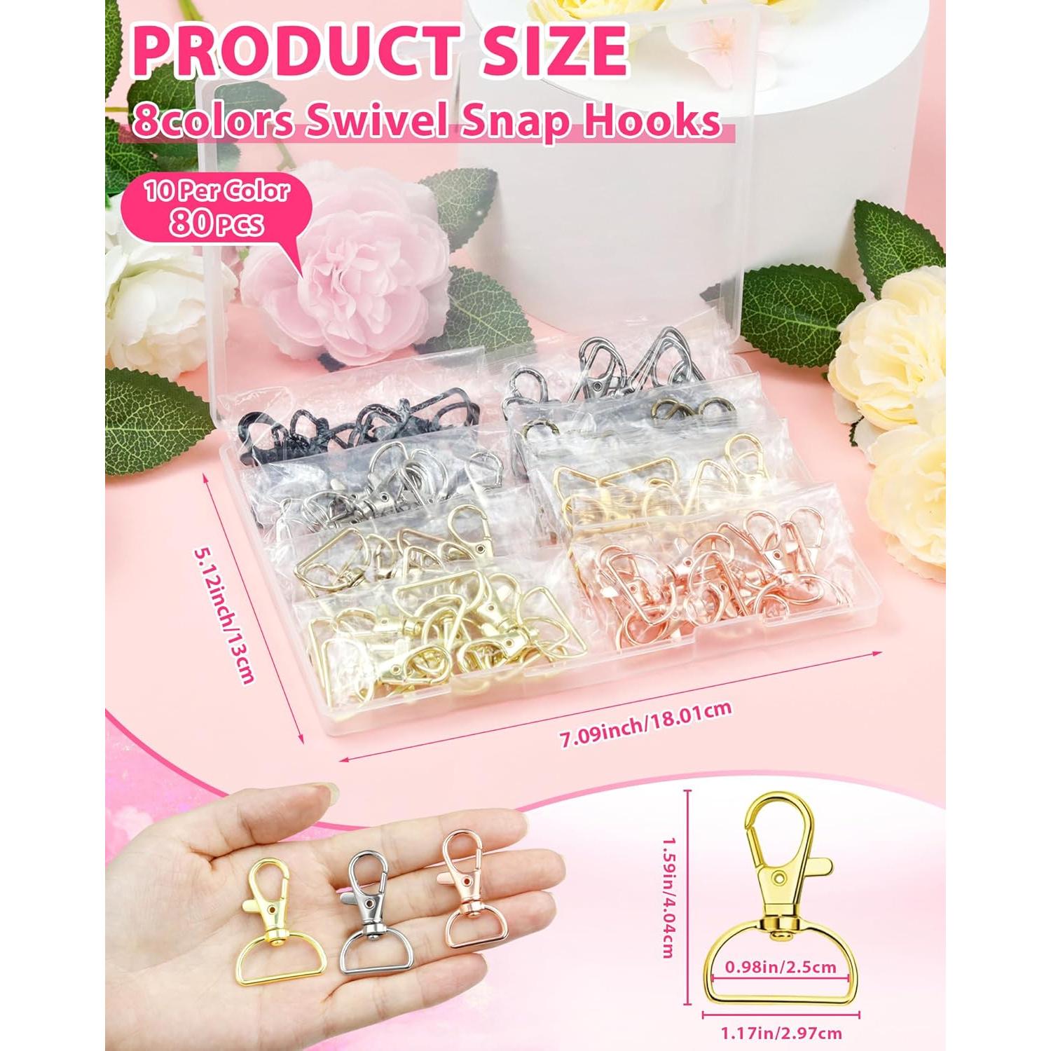 Ganchos de Cierre Giratorios FIVEIZERO 80 Pcs 25mm 8 Colores