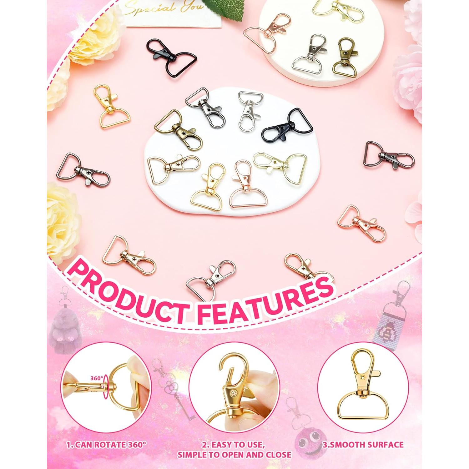 Ganchos de Cierre Giratorios FIVEIZERO 80 Pcs 25mm 8 Colores