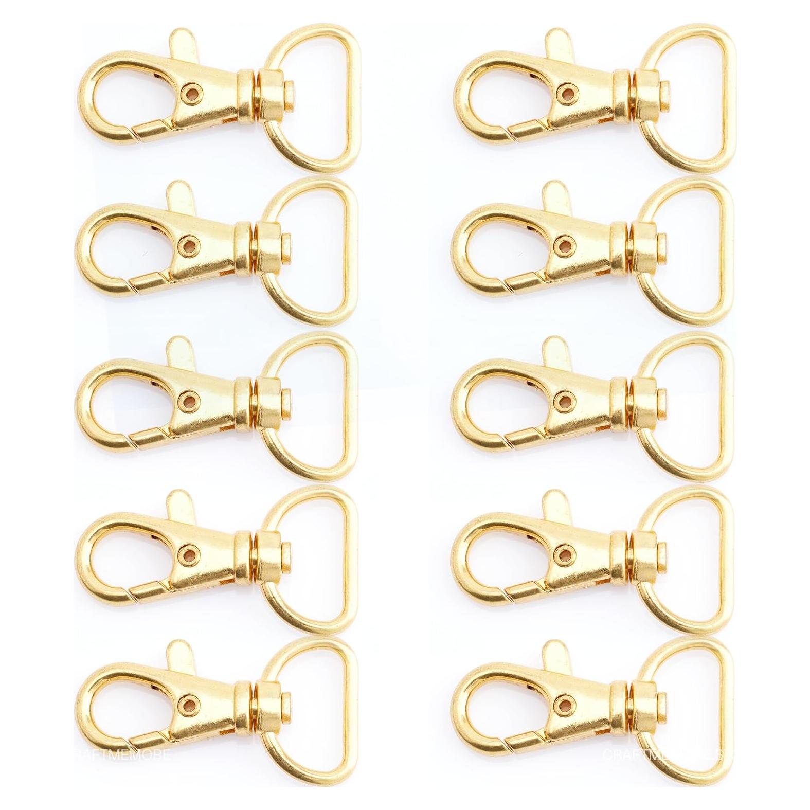 20 Ganchos de Traba de Langosta CRAFTMEMORE Dorado 1.59 cm