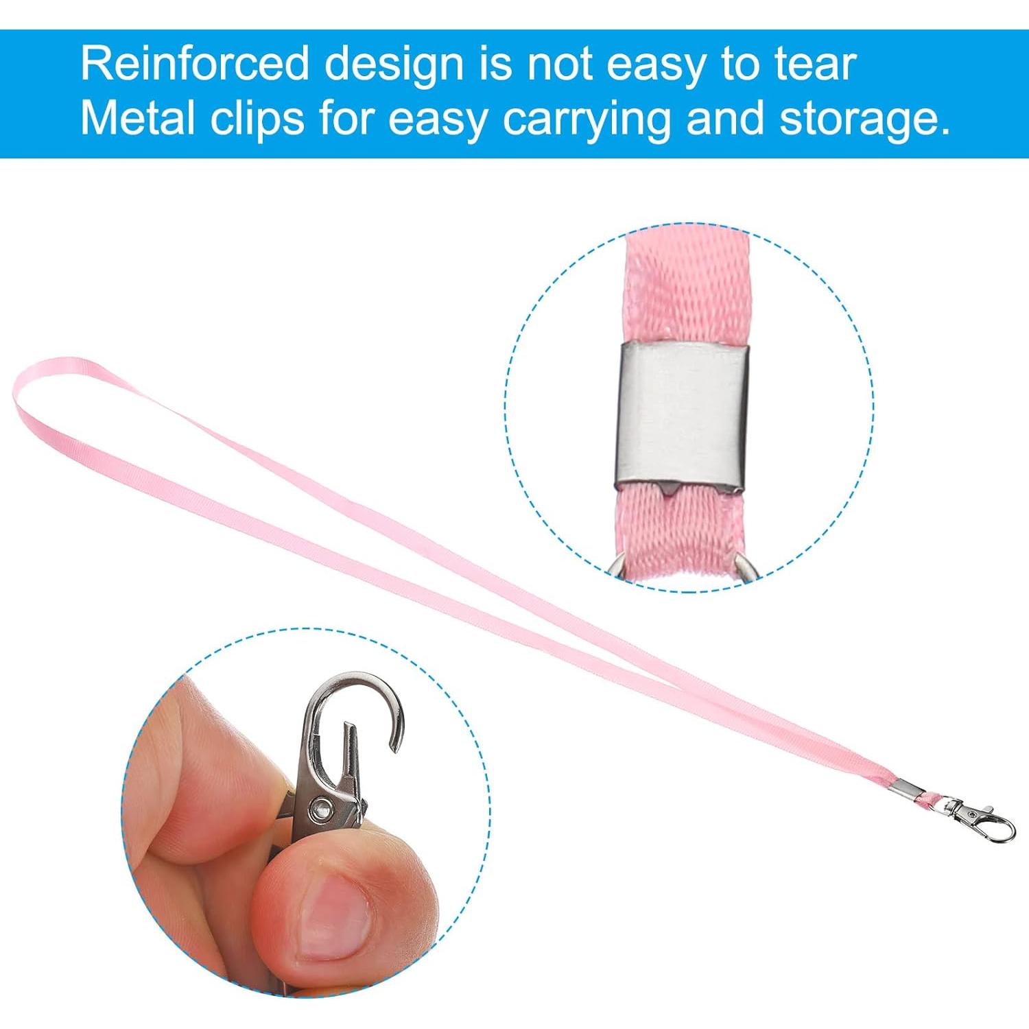 Cintas de Cuello PATIKIL 43 cm Rosa, Paquete de 20 con Clip