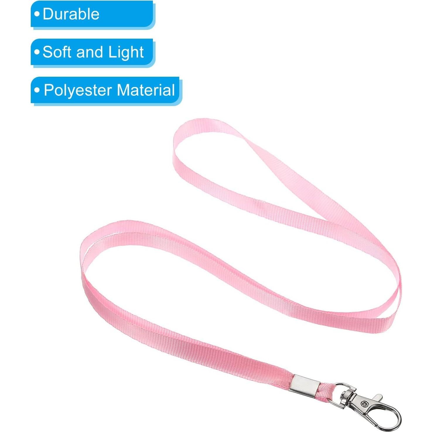 Cintas de Cuello PATIKIL 43 cm Rosa, Paquete de 20 con Clip