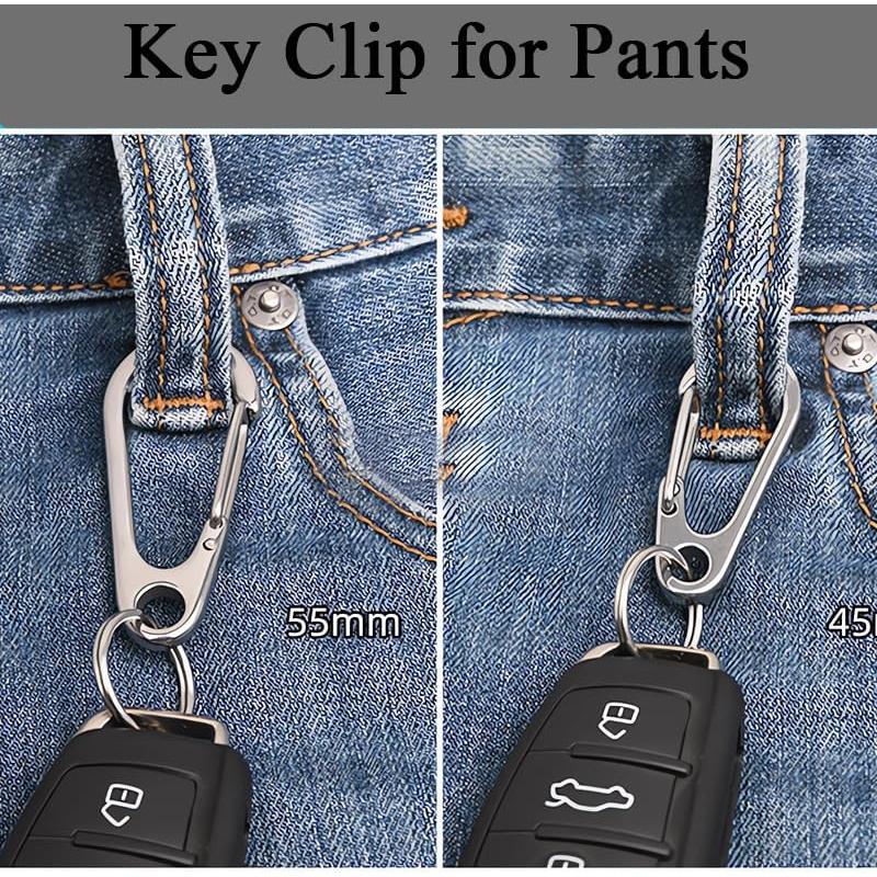 Clip de Llavero QISVVE Acero Inoxidable 3Pcs 5.5cm