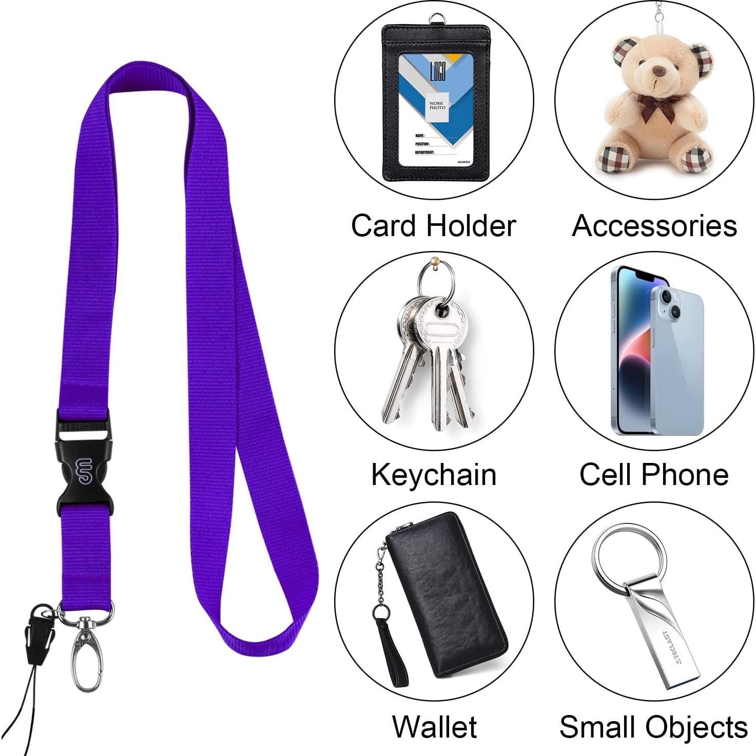 Lanyard de Oficina Wisdompro 5pcs 58 cm Poliester Púrpura