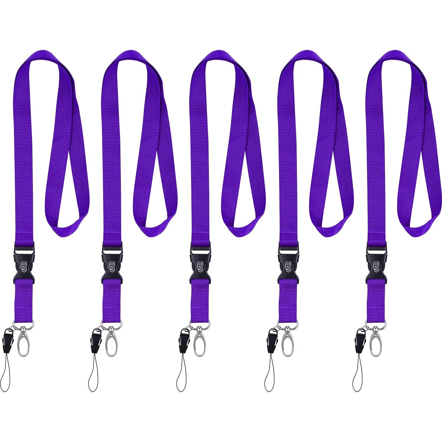 Lanyard de Oficina Wisdompro 5pcs 58 cm Poliester Púrpura