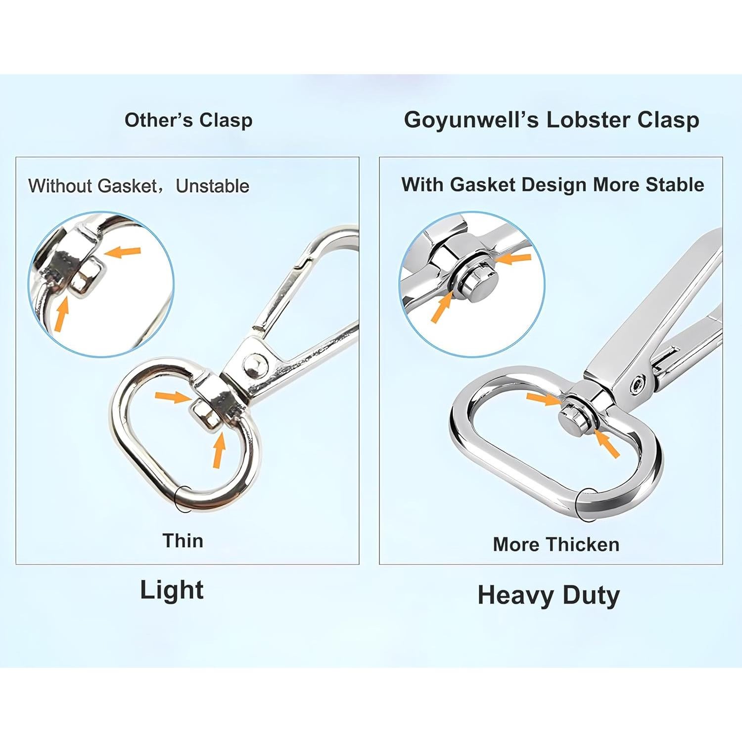 Ganchos de langosta giratorios Goyunwell 1" (15 unidades) Gunmetal