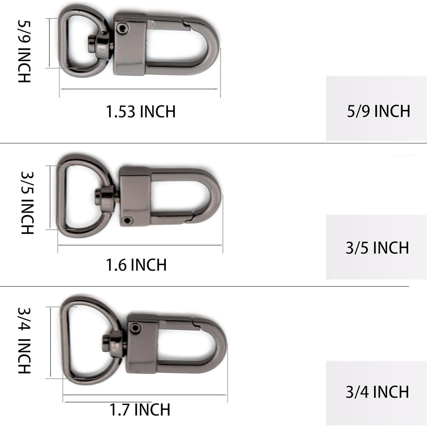 Gancho Giratorio de Presión Loosco 10 PCS 19 mm Oro