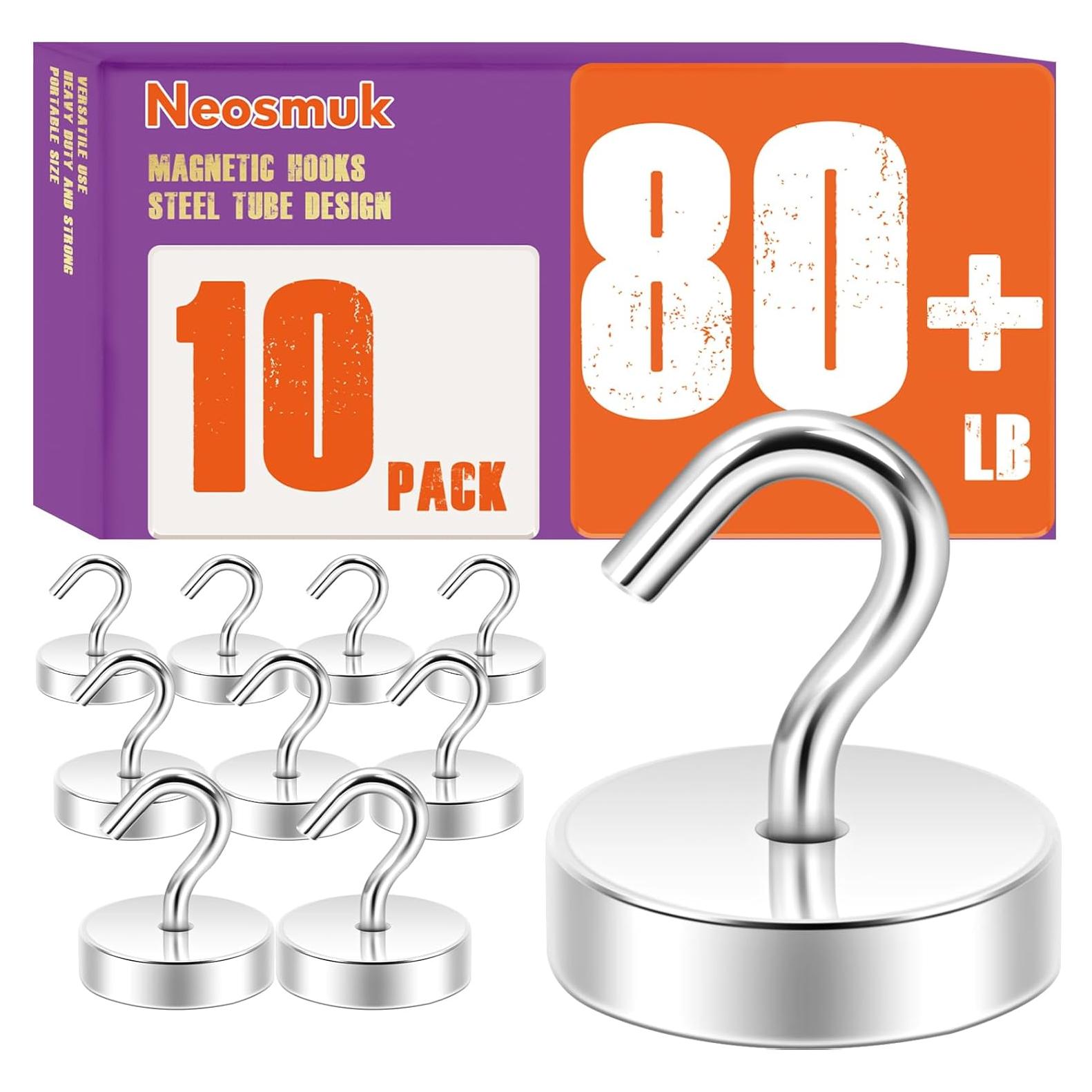 Ganchos Magnéticos Neosmuk 36.3 kg Plateado - Paquete de 10