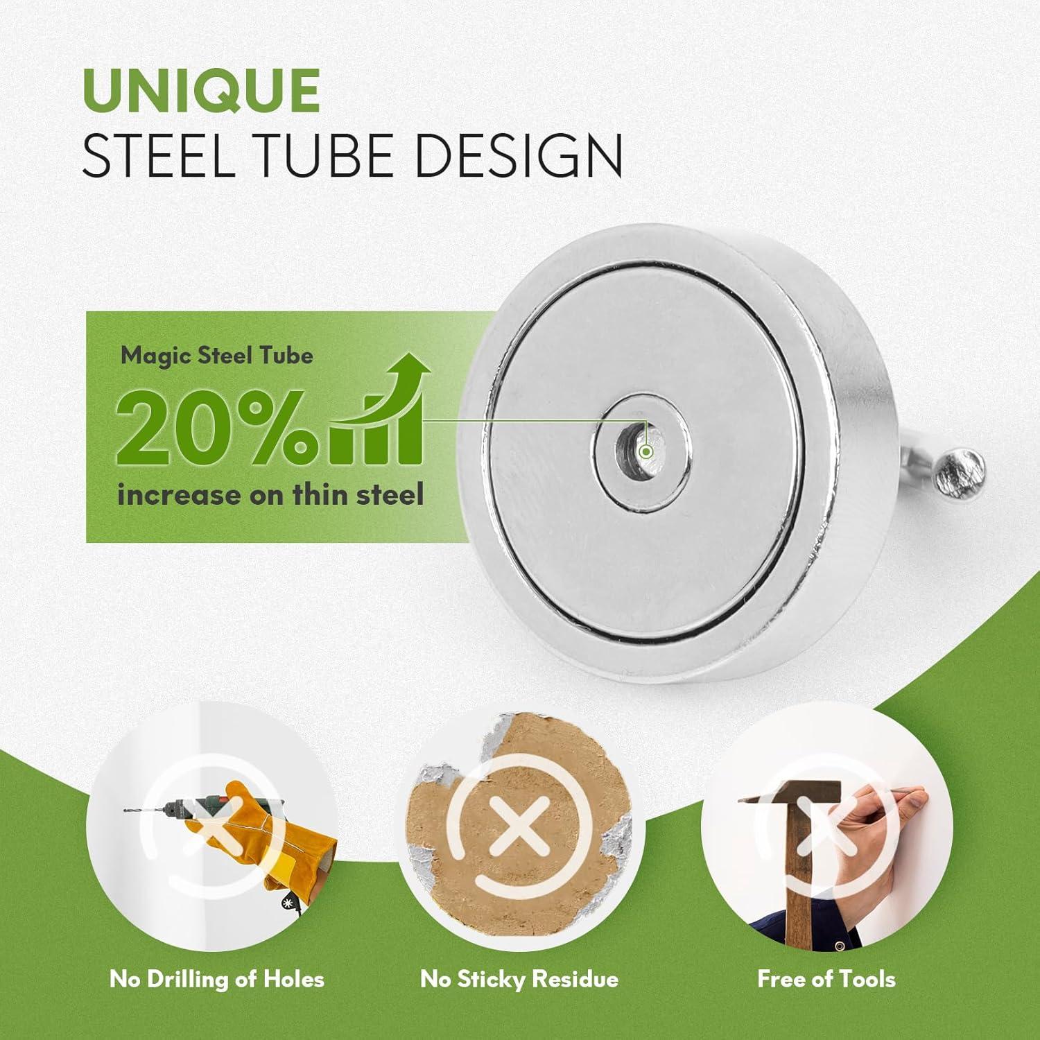 Ganchos Magnéticos Neosmuk 36.3 kg Plateado - Paquete de 10