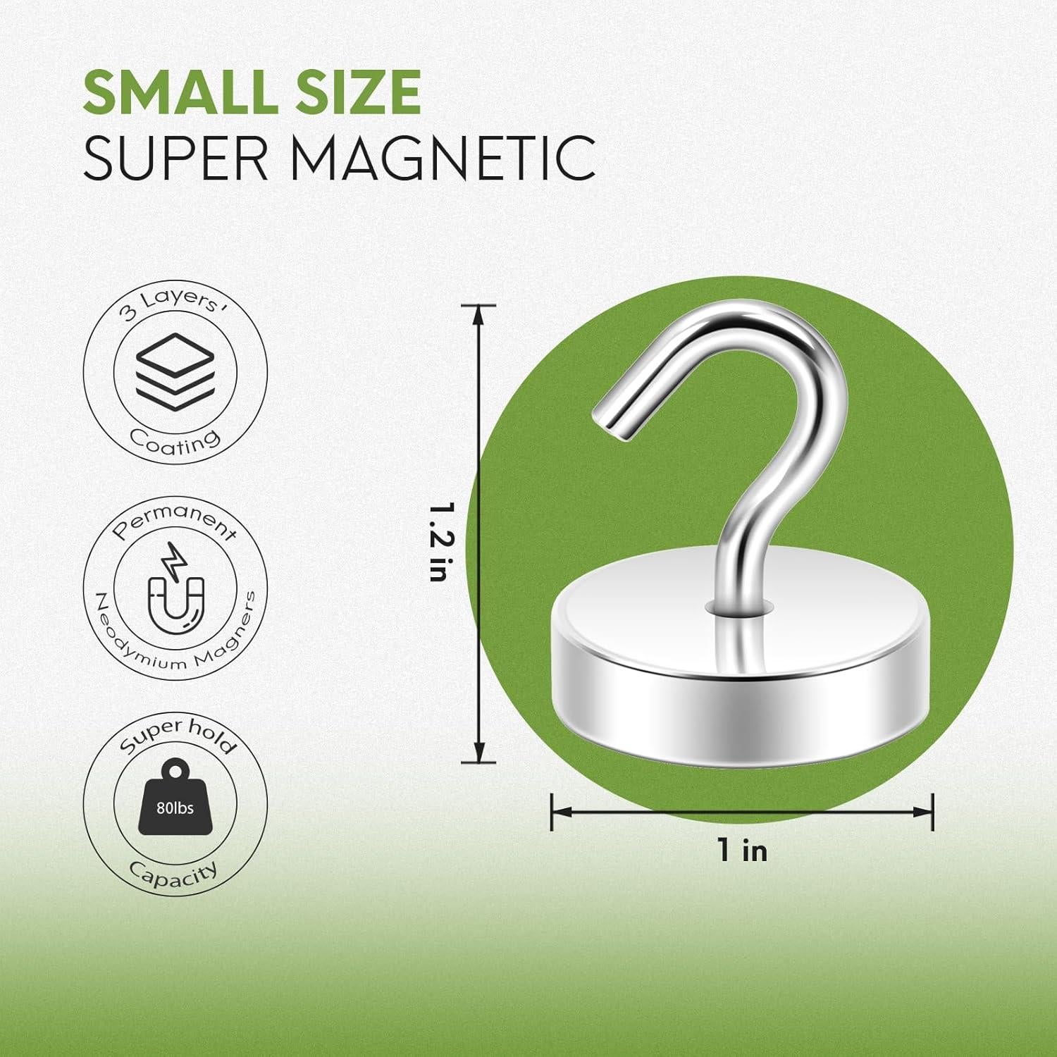 Ganchos Magnéticos Neosmuk 36.3 kg Plateado - Paquete de 10