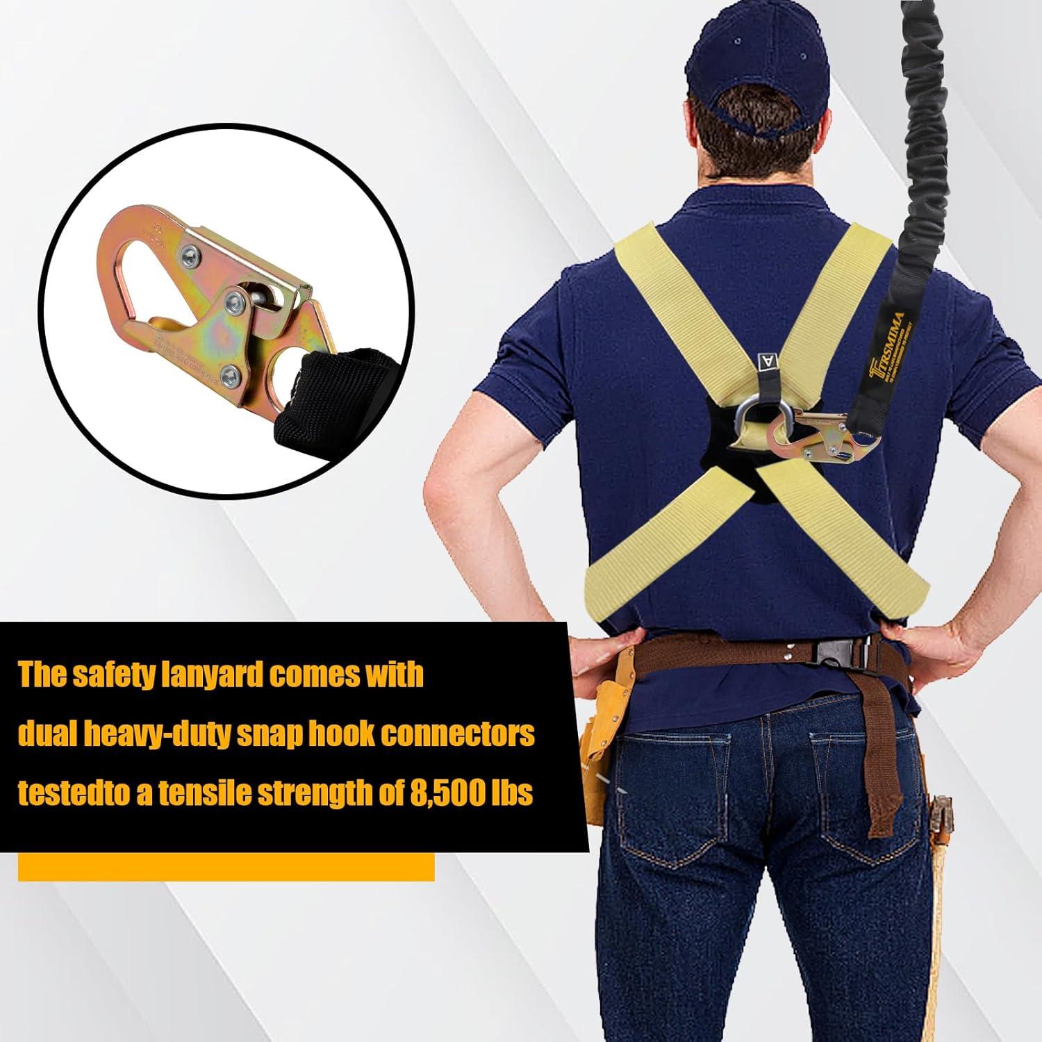 Arnés de Seguridad TRSMIMA 1.83 m con Cuerda Retráctil