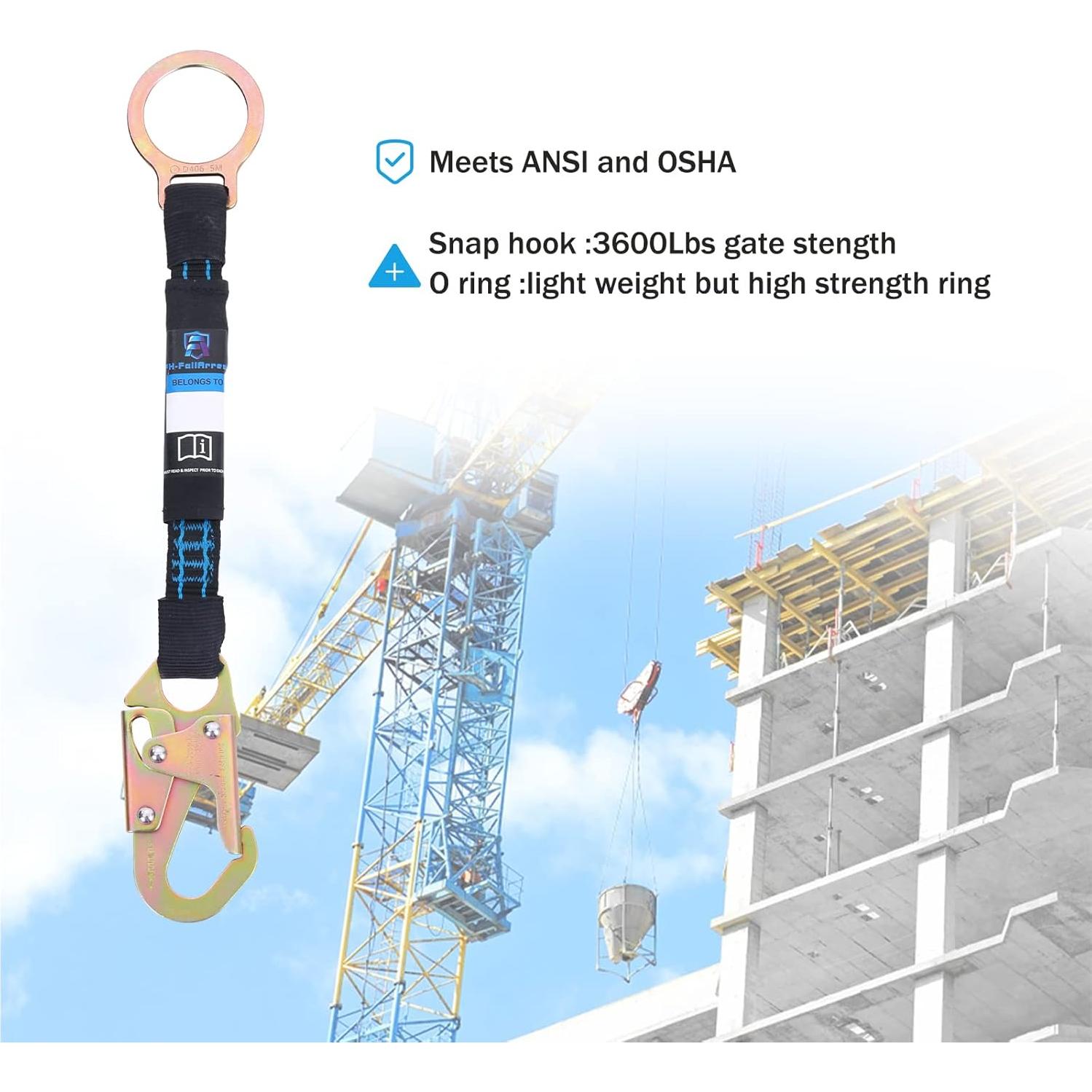 Extensor D Ring 45.72 cm FHFallArrest con Gancho Automático