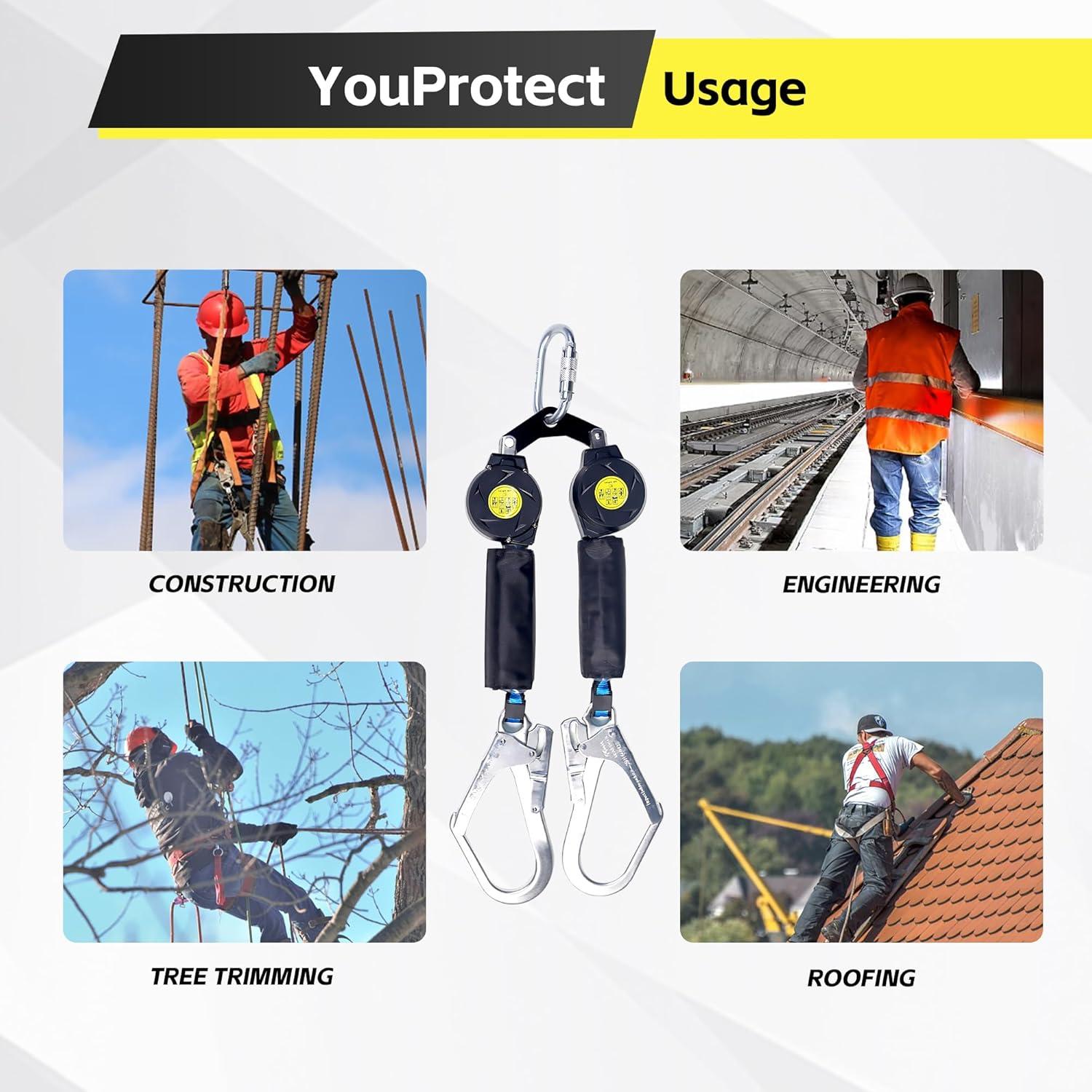 Cuerda de Seguridad Retráctil Doble Pierna YouProtect 6 Pies