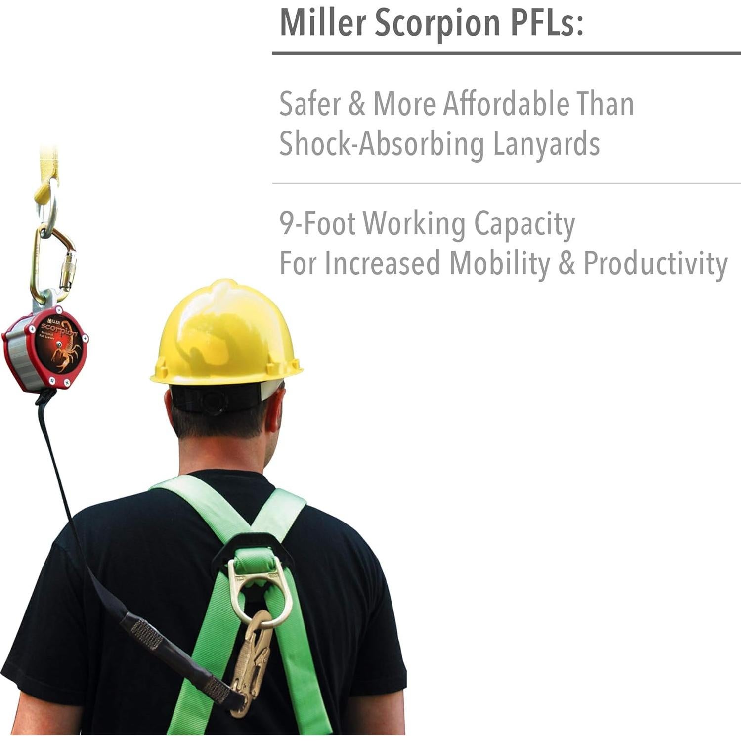 Limitador de Caída Personal Miller Scorpion 9 Pies 310 lb Rojo