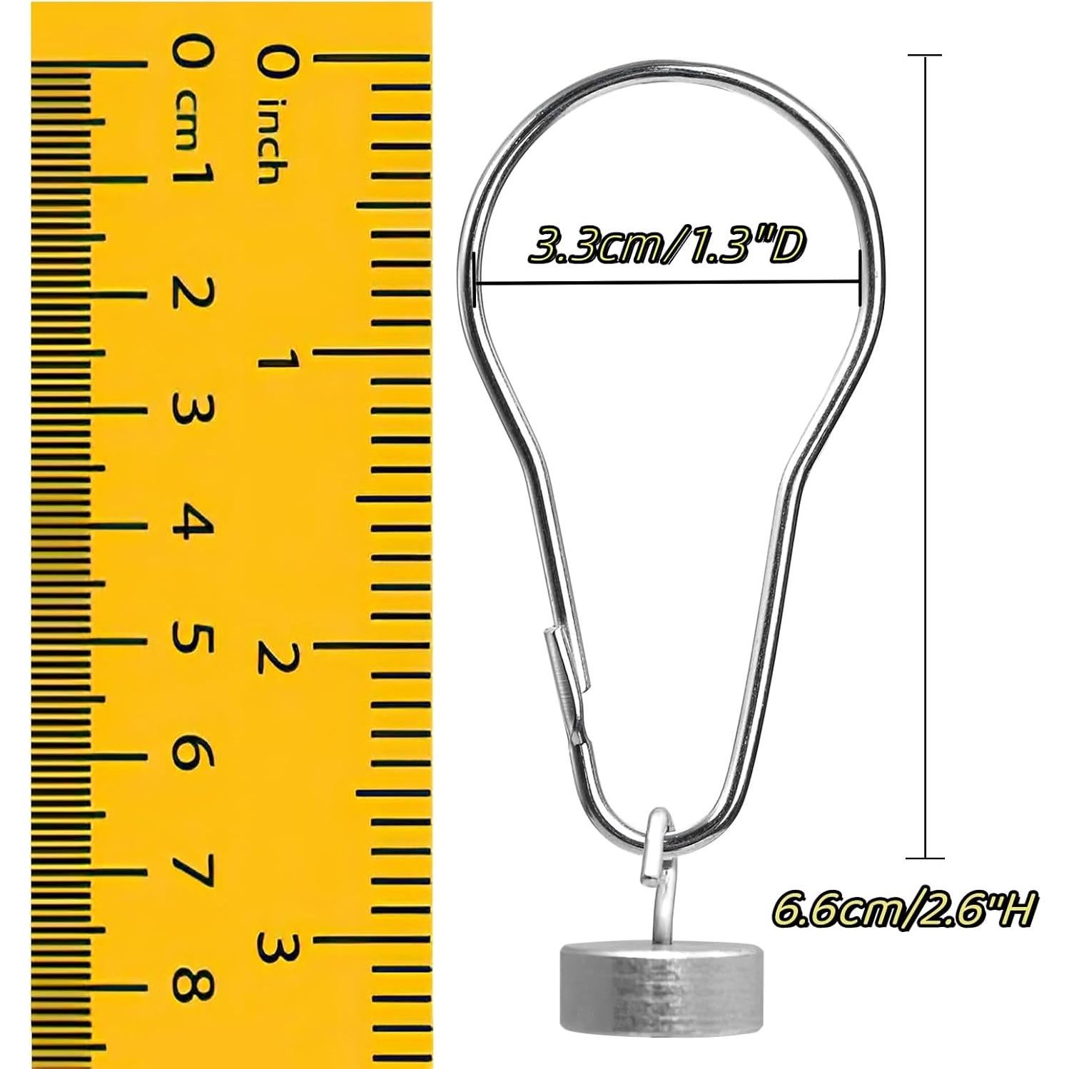 Ganchos para Cortina de Ducha Lyellfe 200 Piezas Metal Plata