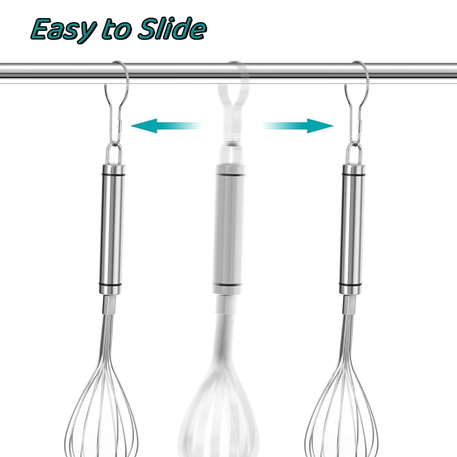 Ganchos para Cortina de Ducha Lyellfe 200 Piezas Metal Plata