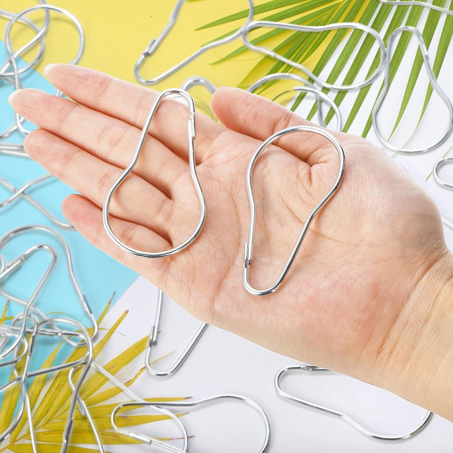 Ganchos para Cortina de Ducha Lyellfe 200 Piezas Metal Plata