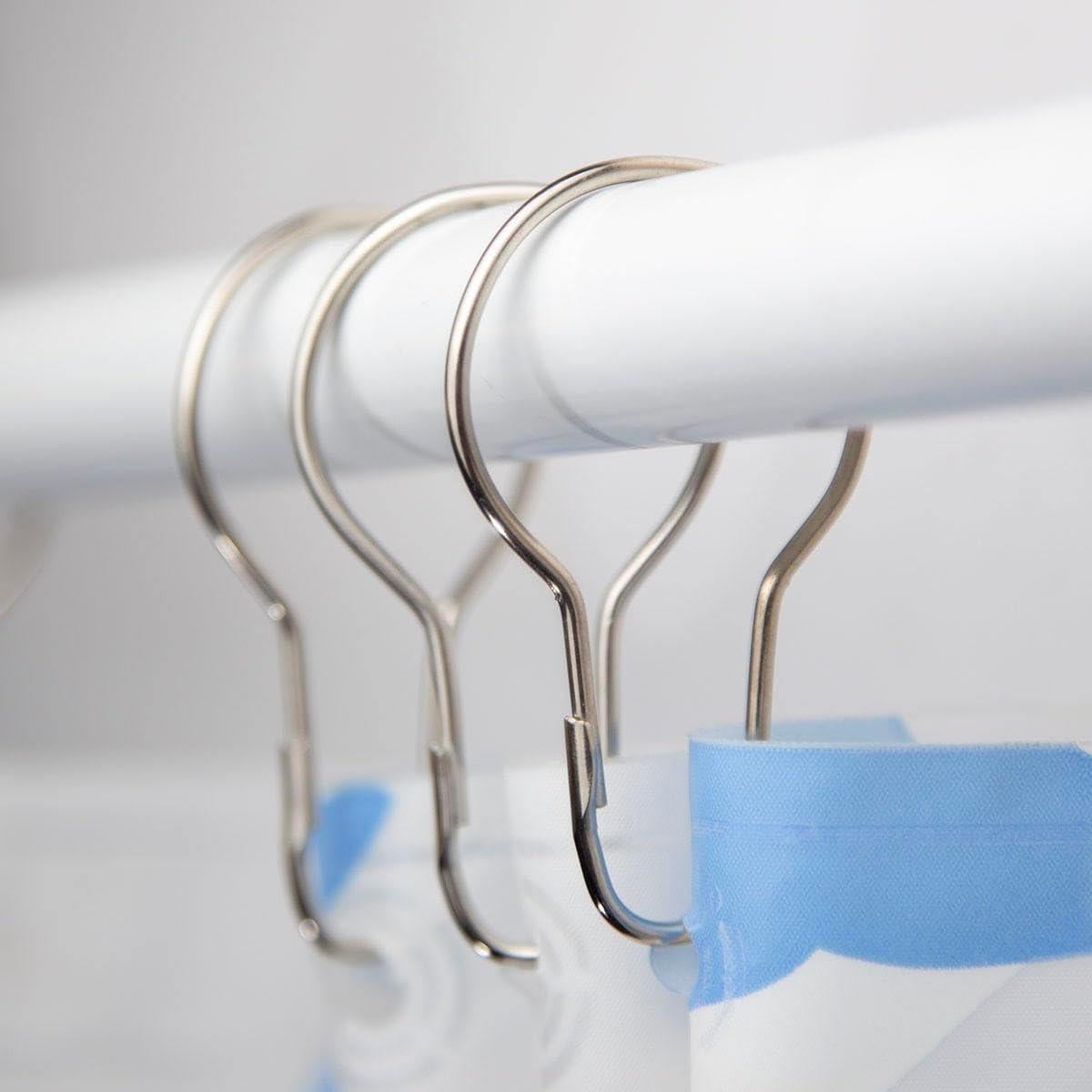 Ganchos para Cortina de Ducha Lyellfe 200 Piezas Metal Plata