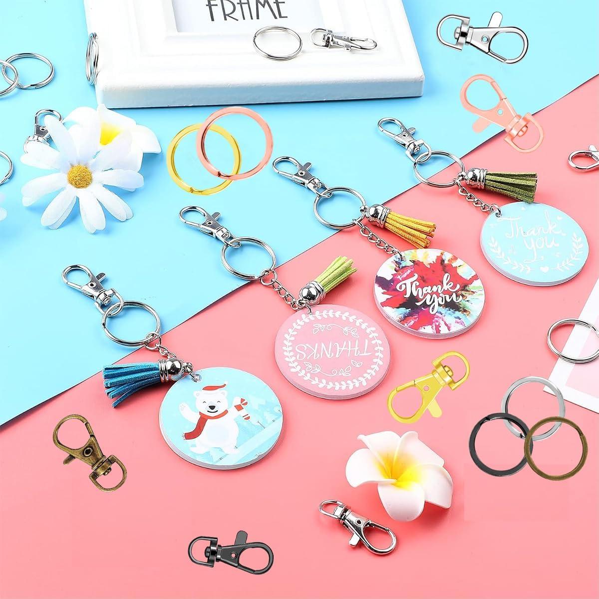 100 Ganchos de Llaveros con Anillos Giratorios Bronce DIY