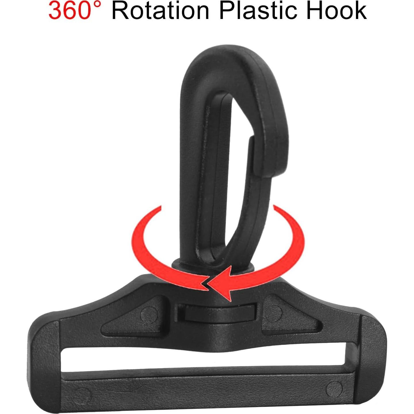 6 Ganchos Giratorios de Plástico 360° 50mm POM Accesorios