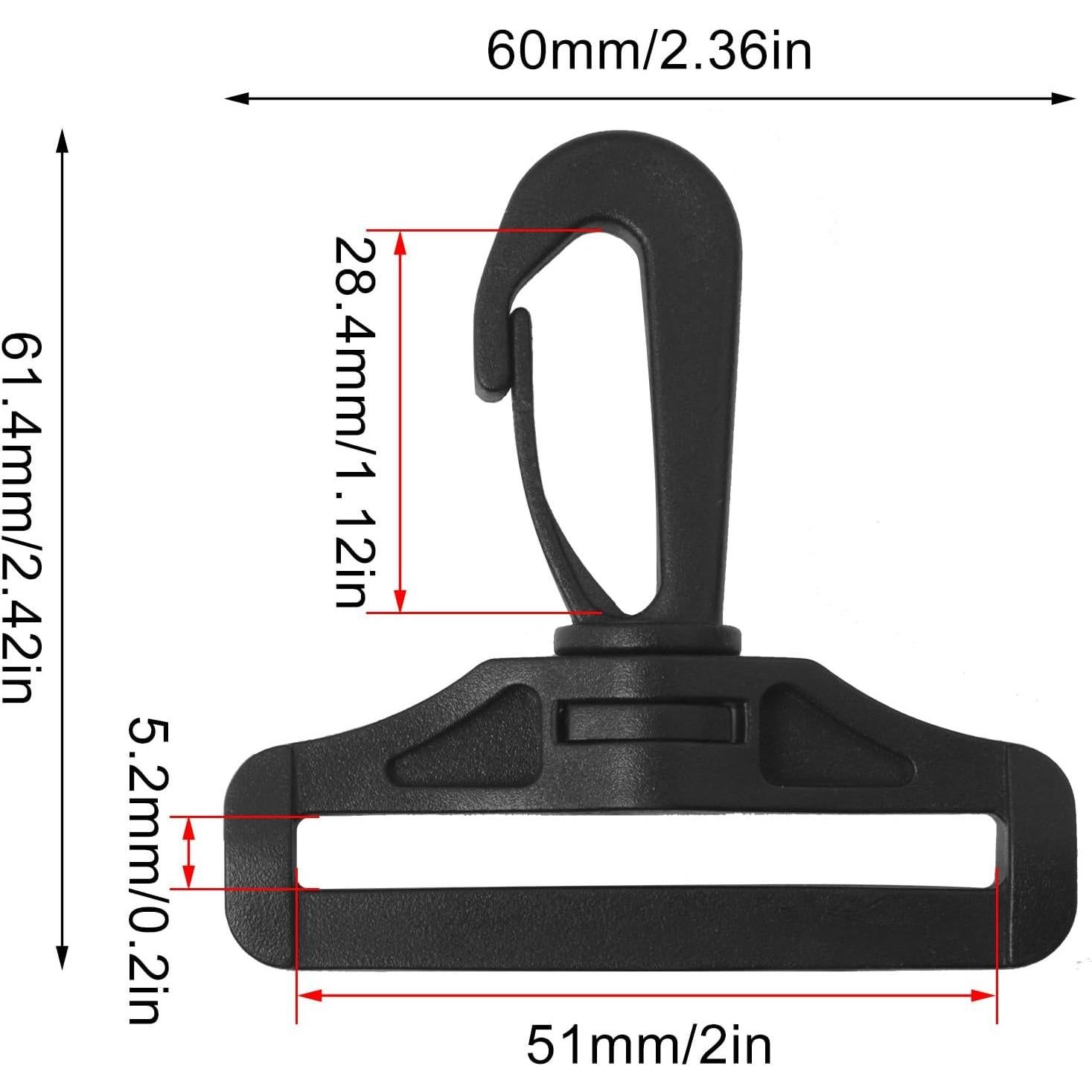 6 Ganchos Giratorios de Plástico 360° 50mm POM Accesorios