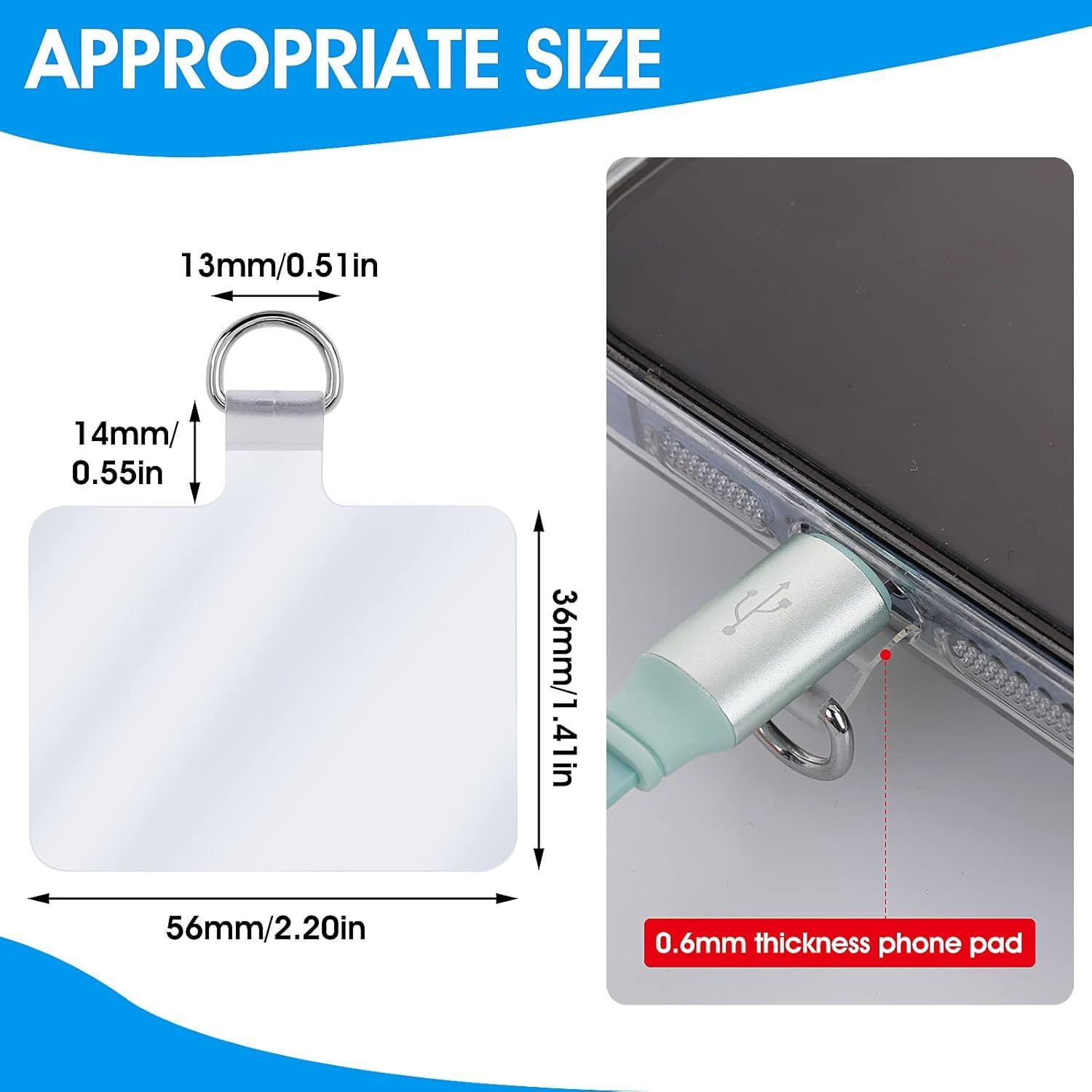 Parches de Lanyard D-Buckle Cobee 4 Pcs PVC Transparente