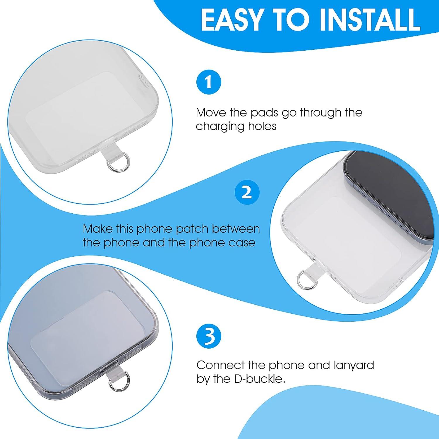 Parches de Lanyard D-Buckle Cobee 4 Pcs PVC Transparente