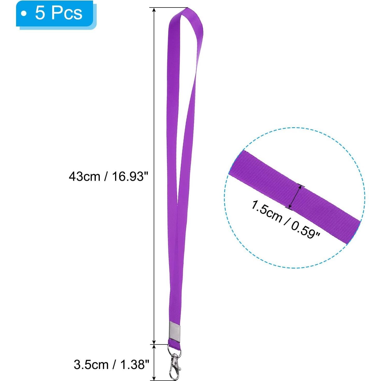 Cintas de Cuello PATIKIL 43 cm Paquete de 5 Púrpura Clip Giratorio